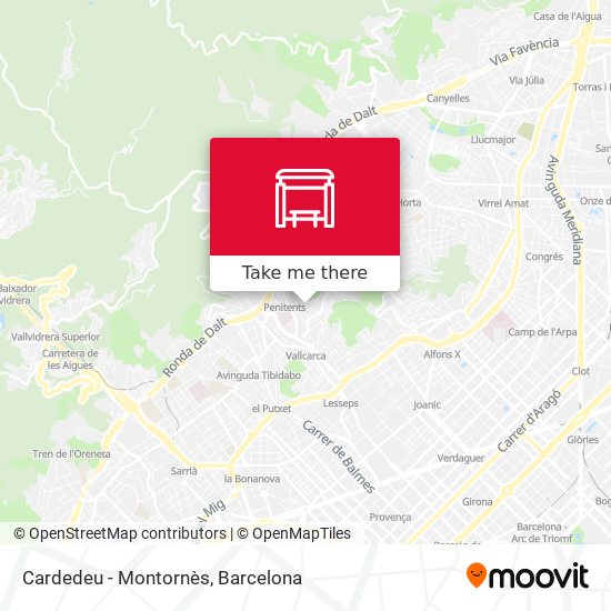 Cardedeu - Montornès map