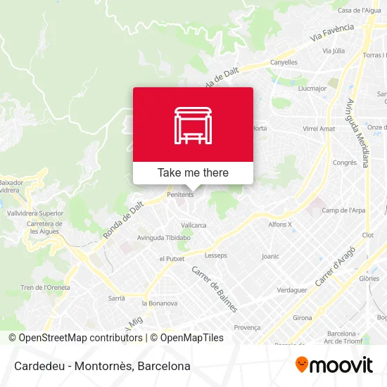 Cardedeu - Montornès map