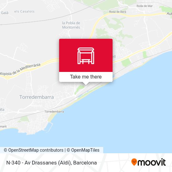 N-340 - Av Drassanes (Aldi) map