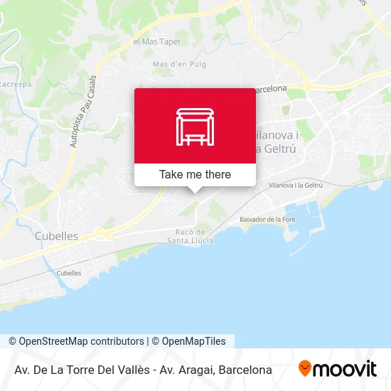 Av. De La Torre Del Vallès - Av. Aragai map