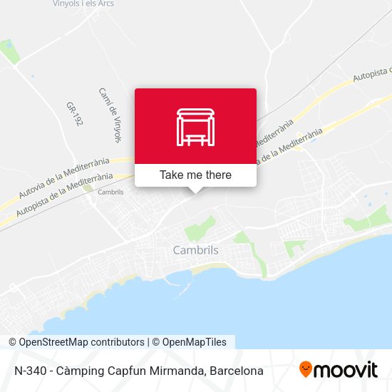 N-340 - Càmping Capfun Mirmanda map