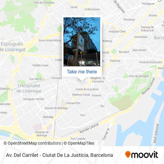 Av. Del Carrilet - Ciutat De La Justícia map
