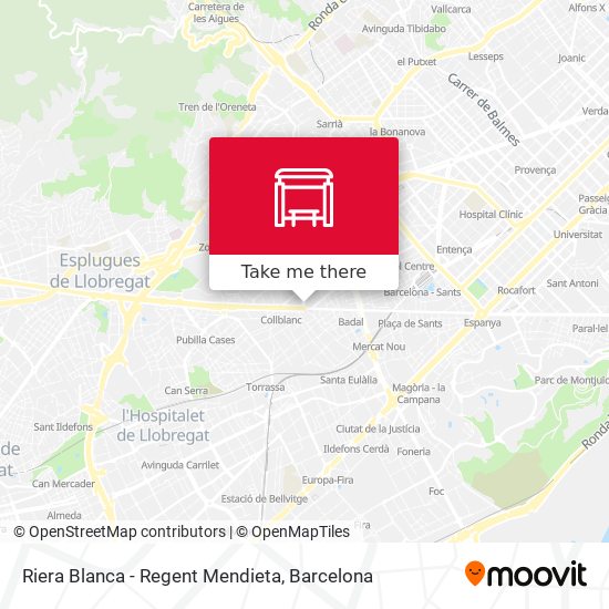 Riera Blanca - Regent Mendieta map