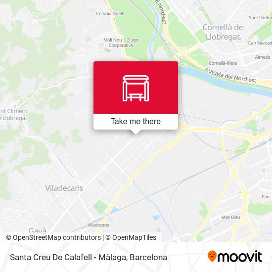 Santa Creu De Calafell - Màlaga map