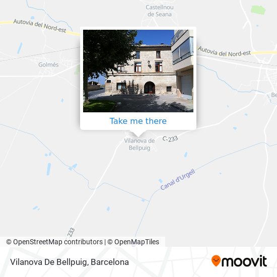 Vilanova De Bellpuig map