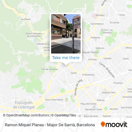 Ramon Miquel Planas - Major De Sarrià map