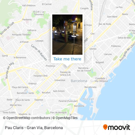 mapa Pau Claris - Gran Via