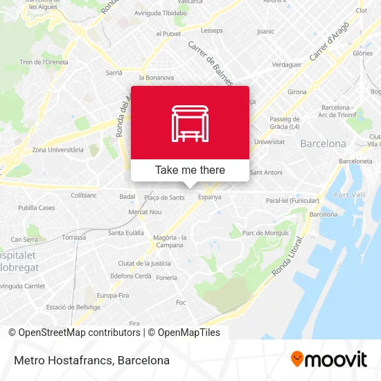 Metro Hostafrancs map