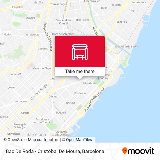 Bac De Roda - Cristóbal De Moura map