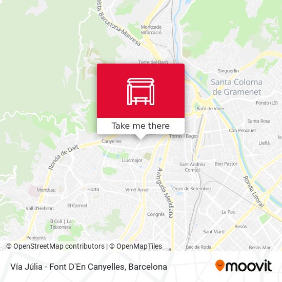 Vía Júlia - Font D'En Canyelles map