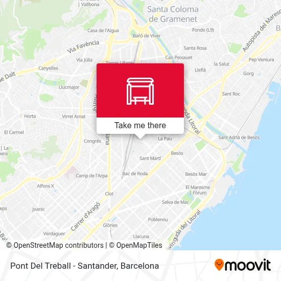 Pont Del Treball - Santander map
