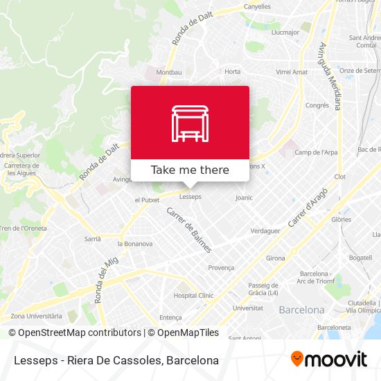 Lesseps - Riera De Cassoles map