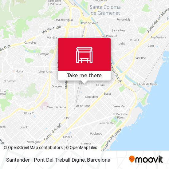 Santander - Pont Del Treball Digne map