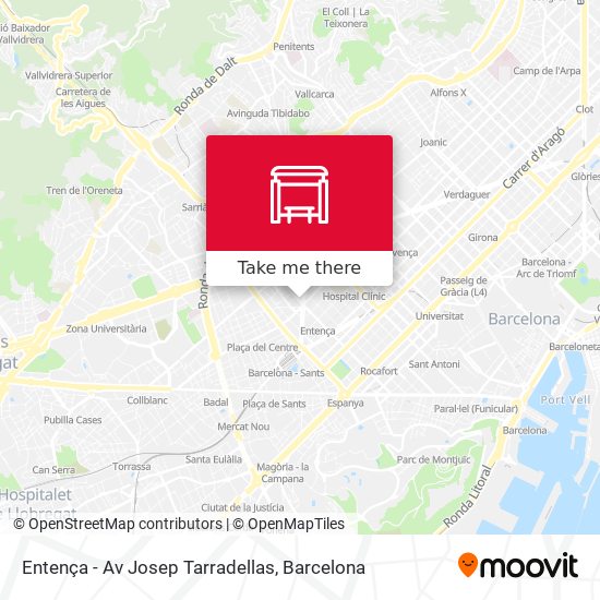 mapa Entença - Av Josep Tarradellas