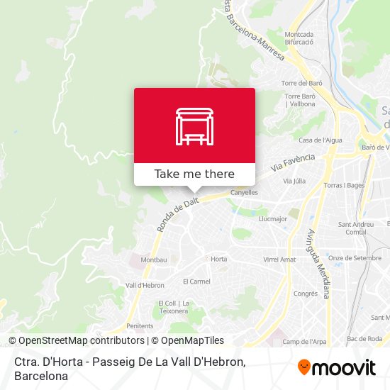 Ctra. D'Horta - Passeig De La Vall D'Hebron map