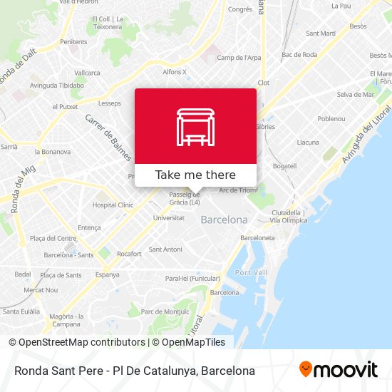 Ronda Sant Pere - Pl De Catalunya map
