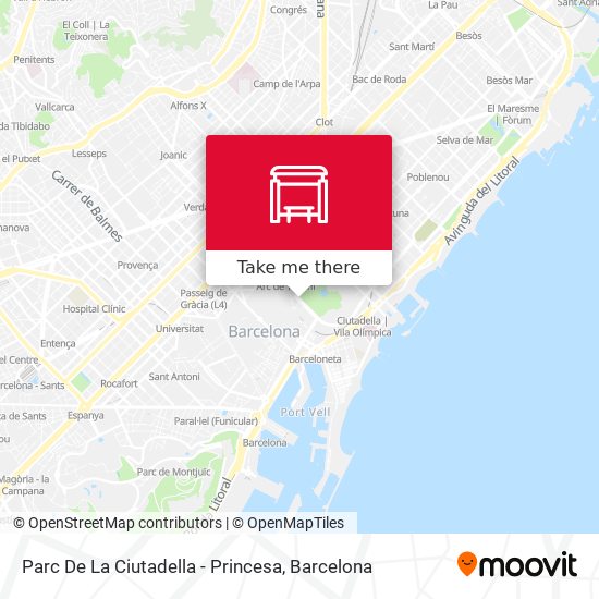 Parc De La Ciutadella - Princesa map