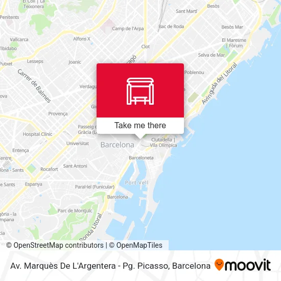 mapa Av. Marquès De L'Argentera - Pg. Picasso