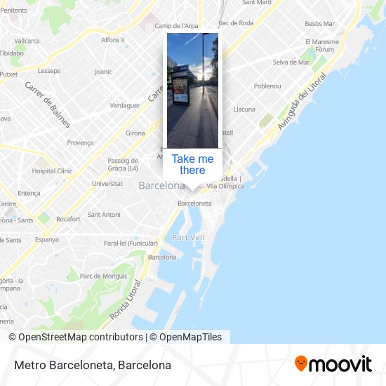 Metro Barceloneta map