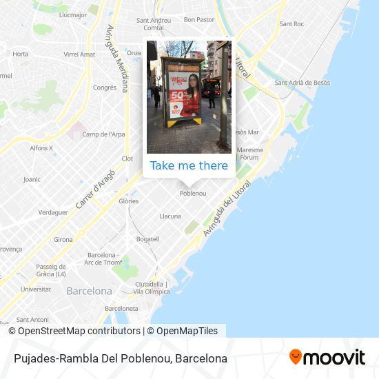 mapa Pujades-Rambla Del Poblenou