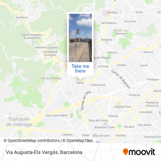 Via Augusta-Els Vergós map