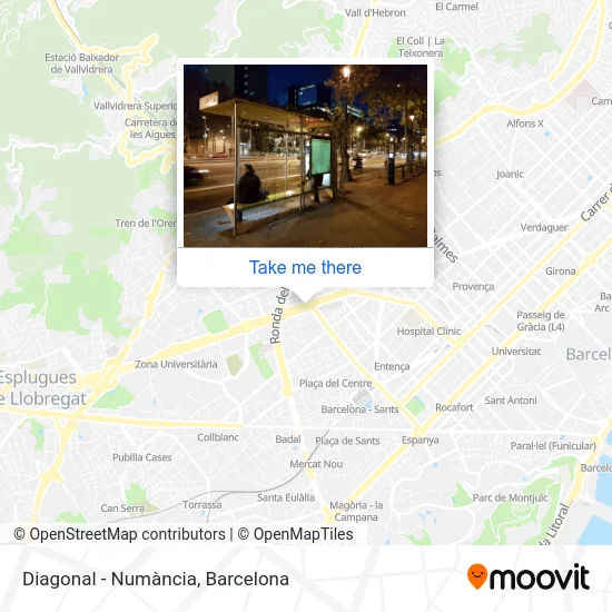 Diagonal - Numància map