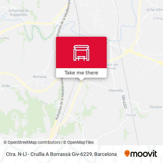 Ctra. N-Ll - Cruïlla A Borrassà Giv-6229 map
