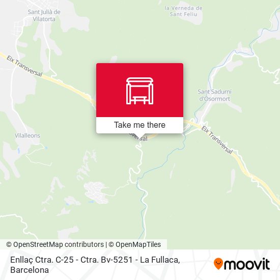 Enllaç Ctra. C-25 - Ctra. Bv-5251 - La Fullaca map