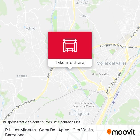 P. I. Les Minetes - Camí De L'Aplec - Cim Vallès map