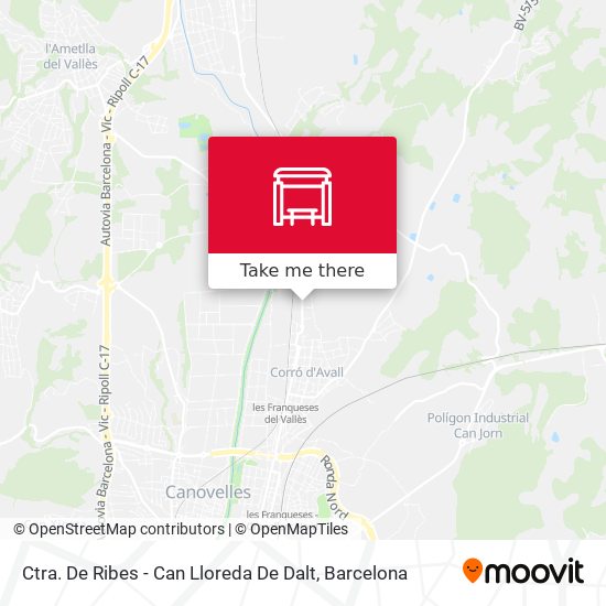 Ctra. De Ribes - Can Lloreda De Dalt map
