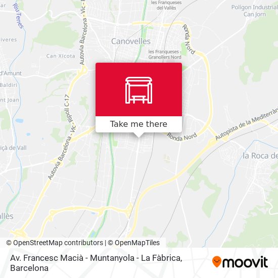 Av. Francesc Macià - Muntanyola - La Fàbrica map