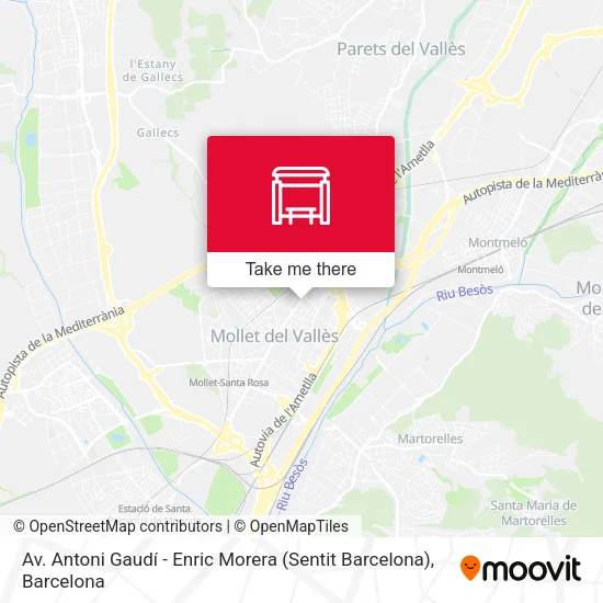 Av. Antoni Gaudí - Enric Morera (Sentit Barcelona) map