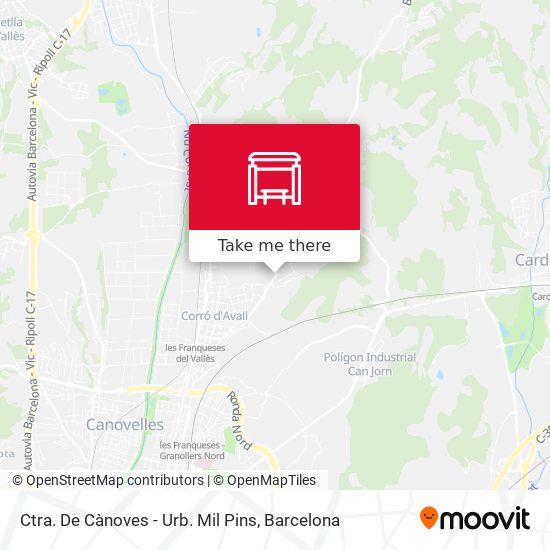 Ctra. De Cànoves - Urb. Mil Pins map