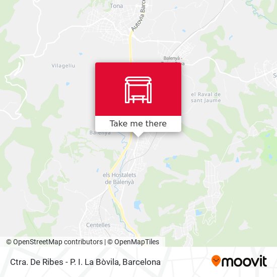 Ctra. De Ribes - P. I. La Bòvila map