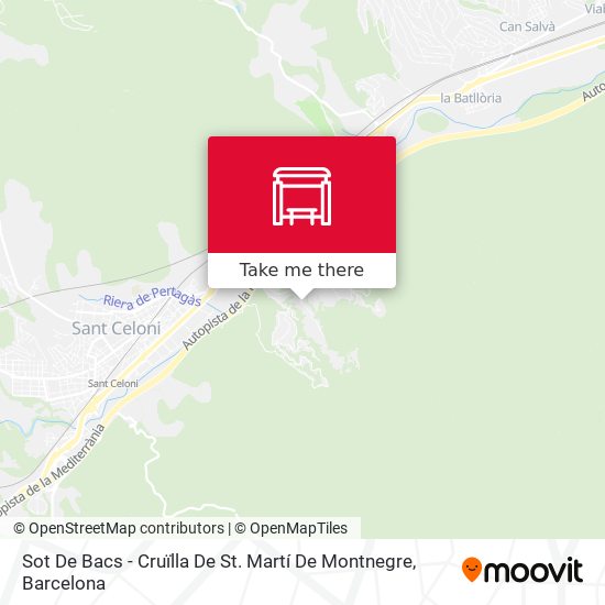 Sot De Bacs - Cruïlla De St. Martí De Montnegre map