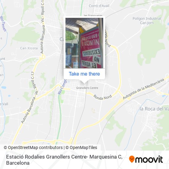 mapa Estació Rodalies Granollers Centre- Marquesina C