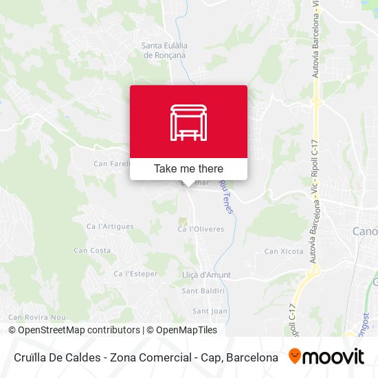 Cruïlla De Caldes - Zona Comercial - Cap map