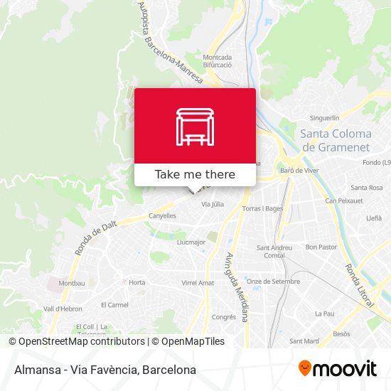 mapa Almansa - Via Favència