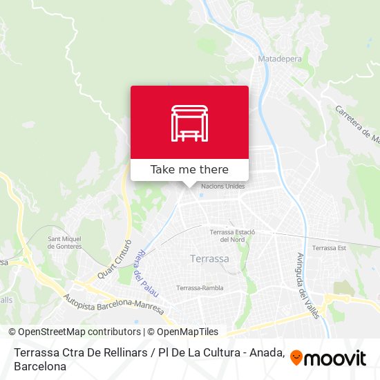 Terrassa Ctra De Rellinars / Pl De La Cultura - Anada map