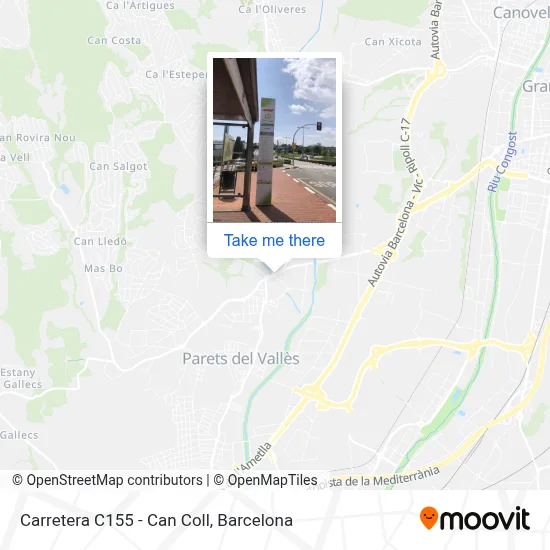 Carretera C155 - Can Coll map
