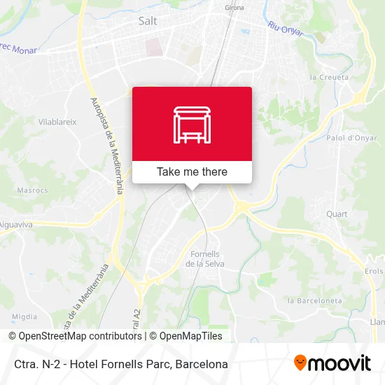 Ctra. N-2 - Hotel Fornells Parc map