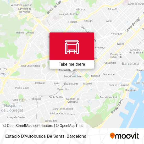 Estació D'Autobusos De Sants map