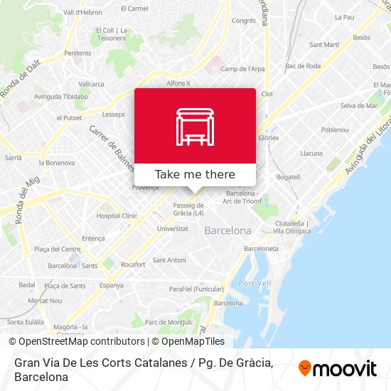 mapa Gran Via De Les Corts Catalanes / Pg. De Gràcia