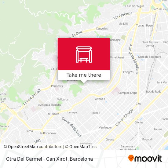 Ctra Del Carmel - Can Xirot map