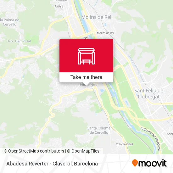 Abadesa Reverter - Claverol map