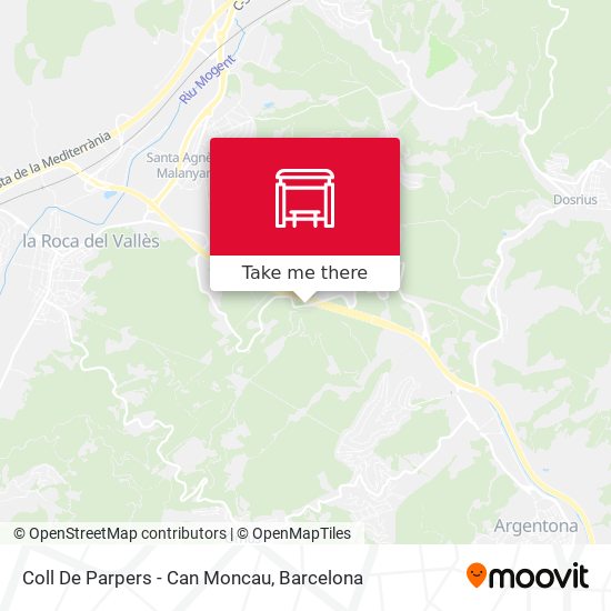 Coll De Parpers - Can Moncau map