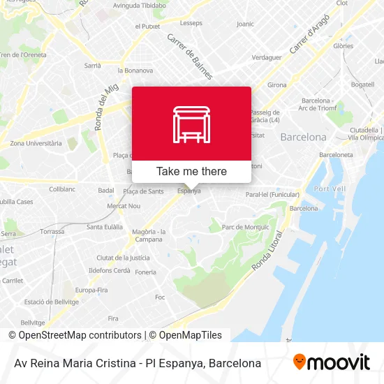mapa Av Reina Maria Cristina - Pl Espanya