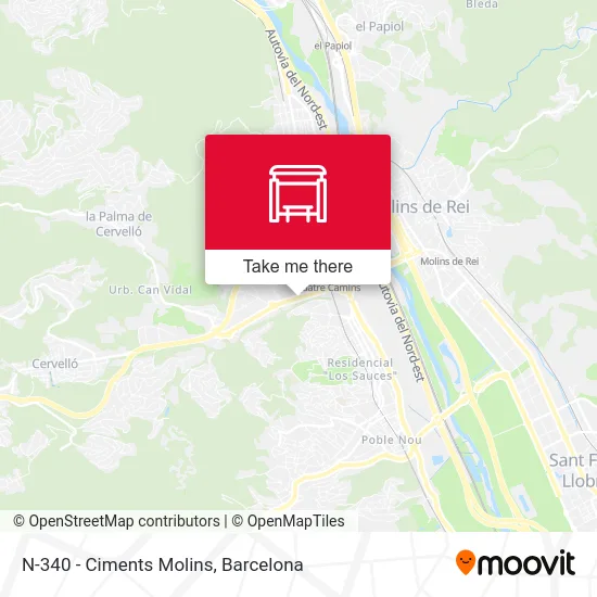 N-340 - Ciments Molins map