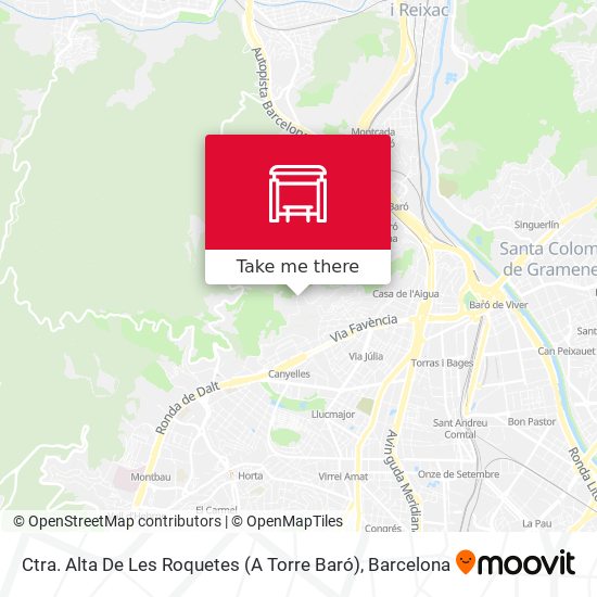 Ctra. Alta De Les Roquetes (A Torre Baró) map