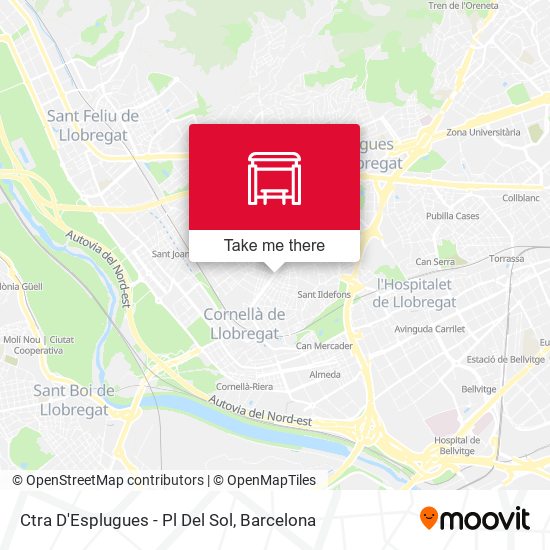 Ctra D'Esplugues - Pl Del Sol map